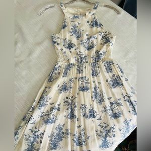 Disney Cinderella Junior Girl's Blue Toile Floral Butterfly Sleeveless Dress